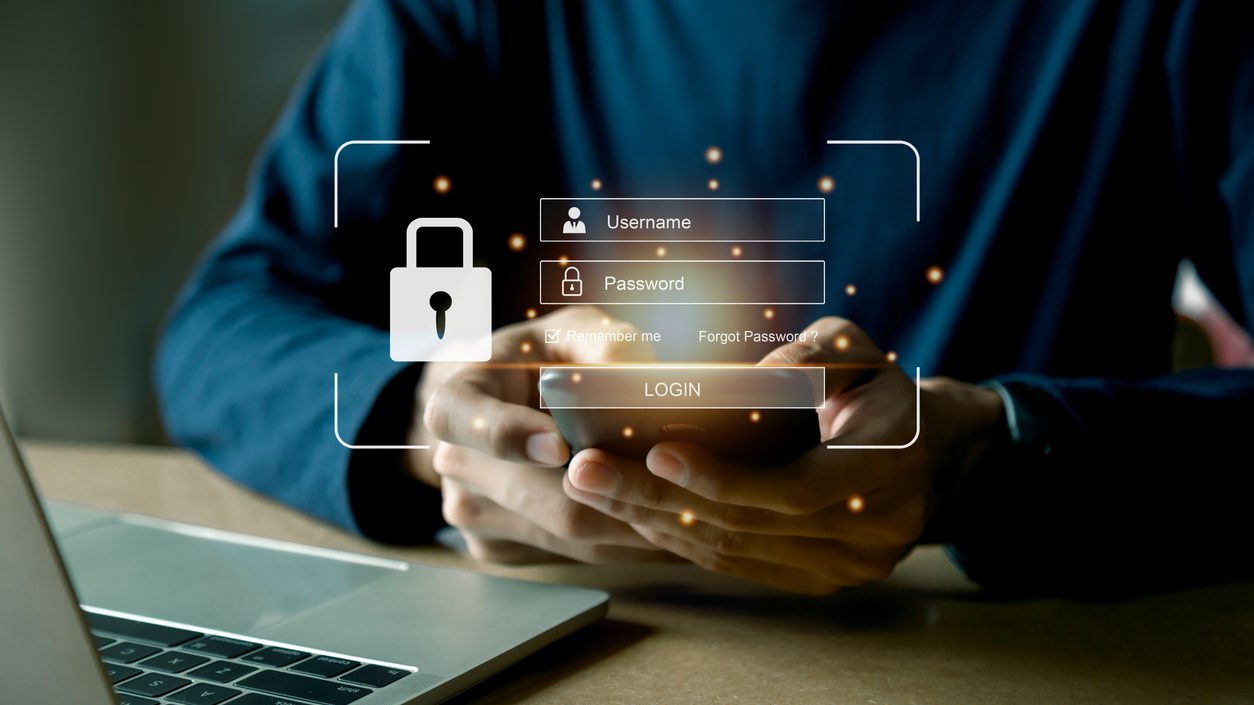 cybersecurity login with username and password , user privacy security , encryption and data .