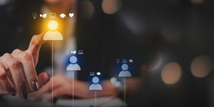 Banner of find team members through interviews and selection with recruitment. As companies compete, human resources use data-driven analysis soft skills and hard skills to choose the right candidate.
