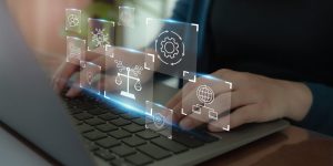 AI ethics or AI Law concept. Developing AI codes of ethics. Compliance, regulation, standard , business policy and responsibility for guarding against unintended bias in machine learning algorithms.